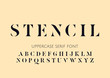 Vector capital stencil serif minimal alphabet