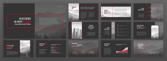 Wall Mural - modern powerpoint presentation templates set. use for modern keynote presentation background, brochu