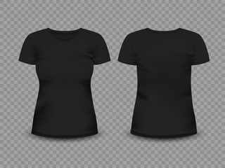 Women's black t-shirt with short sleeve