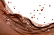 © innluga - Chocolate splash, food and drink illustration 3d rendering
