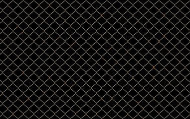 chain link fence on black background