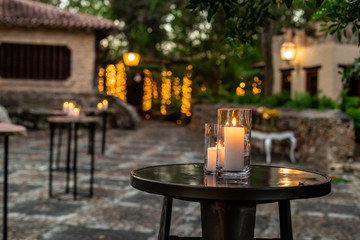 candles on table