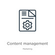 © Premium Art - Content management icon. Thin linear content management outline icon isolated on white background from marketing collection. Line vector sign, symbol for web and mobile