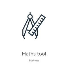 Sticker - Maths tool icon. Thin linear maths tool outline icon isolated on white background from business collection. Line vector sign, symbol for web and mobile