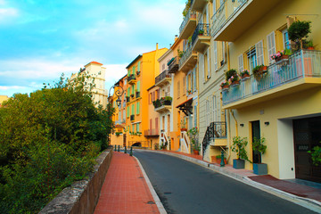 Beautiful summer street in Monaco