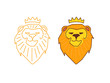 Lion head flat logo, аnimal design for branding, T-shirt, label, badge
