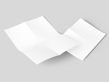 Fototapeta Na ścianę - Sheet of paper folded to four. Letter or poster mockup. 3d illustration