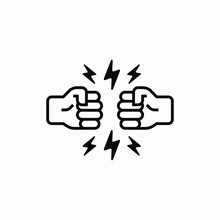 Bro Fist Bump Punch Vector Icon Design Line Illustration Clip Art Isolated On White Background 