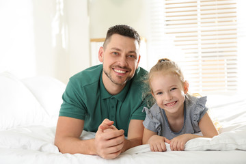 Poster - Dad and daughter spending time together at home. Happy Father's Day