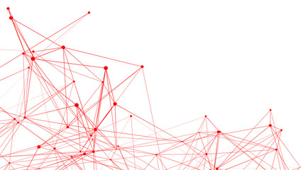 Wall Mural - abstract white background with connecting dots and lines. network connection structure. plexus effec