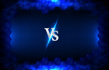 abstract background of blue Versus Battle boxing, wrestling fight