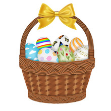 Basket With Easter Eggs