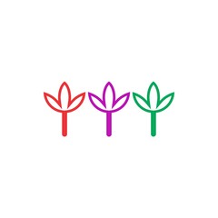 Sticker - Triple Flower logo design vector