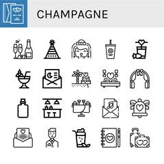 Canvas Print - champagne icon set