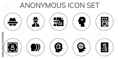 Cuadros en Lienzo Modern Simple Set of anonymous Vector filled Icons