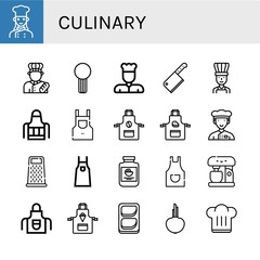 Wall Mural - culinary simple icons set