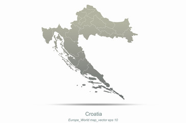 Wall Mural - croatia map. european map. europe countries vector map.