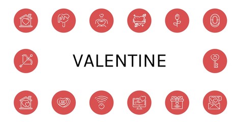 Sticker - valentine simple icons set