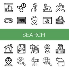 Sticker - search simple icons set