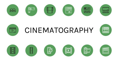 Sticker - cinematography icon set