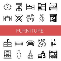 Wall Mural - furniture icon set