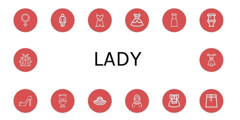 Wall Mural - lady icon set