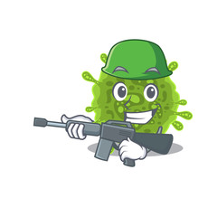 Sticker - A picture of coronavirus as an Army with machine gun