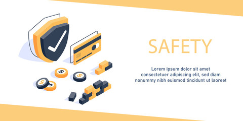 Wall Mural - secure payment, personal information security, account protection design concept for landing page,is