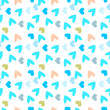 © lena10sheiko - Simple hearts seamless vector pattern. Valentines day background. Design endless chaotic texture made of heart silhouettes.