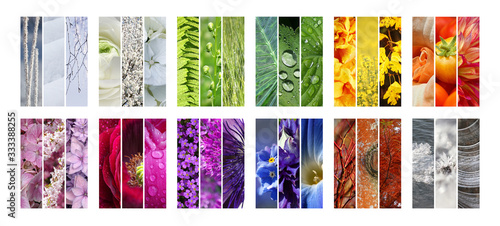 Cuadros en Lienzo Contemporary collection of photos in a triptych frame as a modern collage of the
