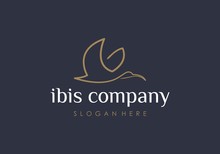 Luxury Bird Ibis Elegant Logo Line
