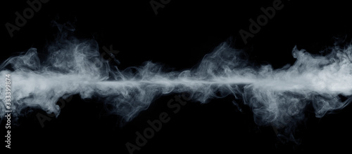 Fotografía Panoramic view of the abstract fog or smoke move on black background