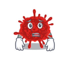 Wall Mural - Cartoon picture of buldecovirus showing anxious face