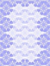 Vertical Seamless Pattern In Blue Shades. Beautiful Winter Background, Openwork Flat Art, Postcard, Purple Lace, Cover, Print. A4 Format.