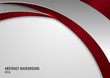 Abstract template red and gray curve on square pattern white background.