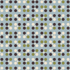 Poster - Geometric seamless pattern. Vector background with simple shapes like semi cirles and squares in neutral muted pastel colors.