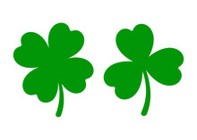 Lucky Shamrock. Four Leaf Clover Vector Clipart. Saint Patrick's Day
