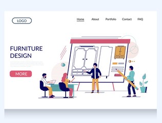 Wall Mural - furniture design vector website landing page design template