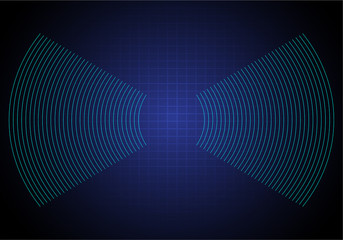 Sound waves oscillating dark blue light