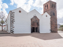 18th Century Church With Lava Stone Bell Tower In The Canary Islands Style.La Oliva - Fuerteventura