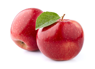 Wall Mural - Fersh apples in closeup on white background