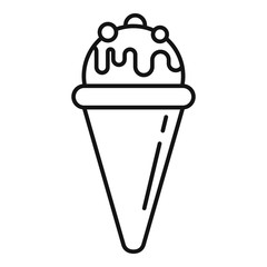 Sticker - Sweet ice cream icon. Outline sweet ice cream vector icon for web design isolated on white background