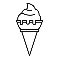 Sticker - Milk shake ice cream icon. Outline milk shake ice cream vector icon for web design isolated on white background