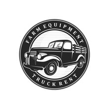 Truck Farm Logo Vintage Emblem Silhouette Style