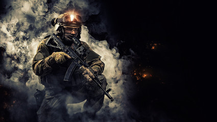 Obraz na płótnie wojskowy żołnierz amerykański armia zniszczenie