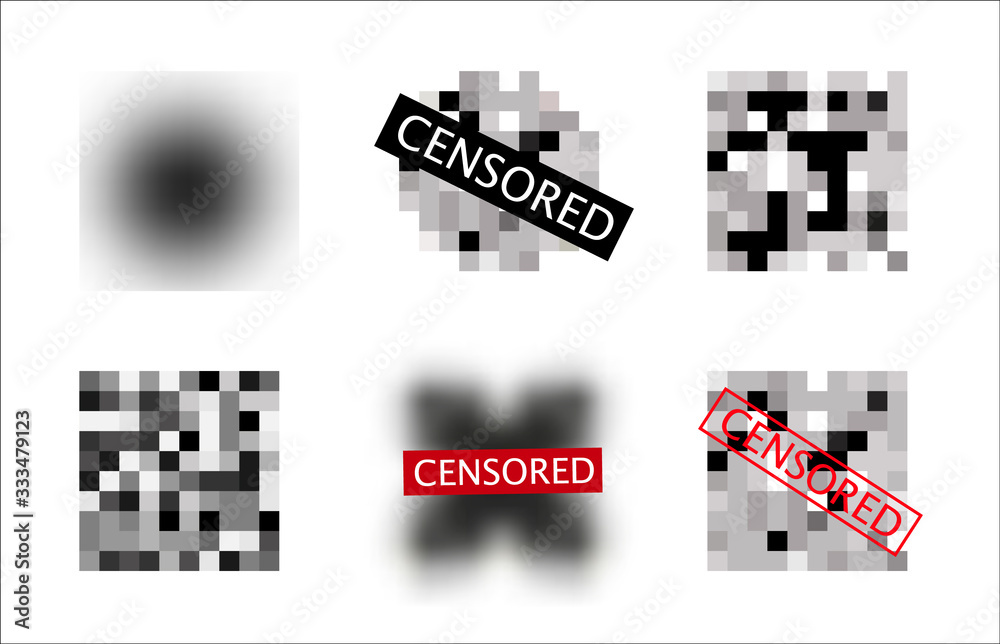 Set Of Pixel Censored Signs Censor Bar Concept Censorship Rectangle Art Desing Wall Mural Yurii Set Of Pixel Censored Signs Censor Bar Concept Censorship Rectangle Art Desing Wall Mural Yurii