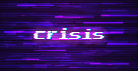 Wall Mural - vector text . symbol of cyberpunk, hacker attack. modern design, technological error. texture and ef