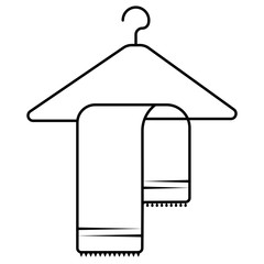 hanger with towel silhouette style icon vector design