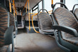 Public bus with no people during COVID-19 worldwide epidemic.