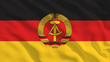 German Democratic Republic Flag on White Waving Texture